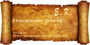 Ebenspanger Konrád névjegykártya